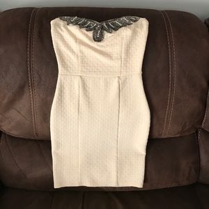 Nude dress with beading